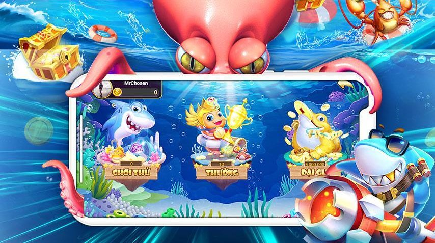 Giao diện sáng sủa, trực quan là điểm dễ nhận thấy của game bắn cá hiện đại.